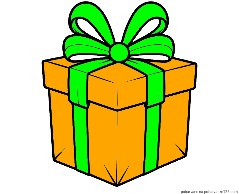 POBARVANA POBARVANKA - Pobarvanka darilne škatle s pentljo