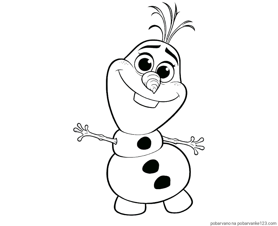 POBARVANA POBARVANKA - Pobarvanka prisrčnega snežaka Olaf