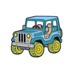 Pobarvana pobarvanka - Preprosta pobarvanka jeep-a