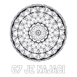 Pobarvanka imena 67 JE NAJACI in mandale 4