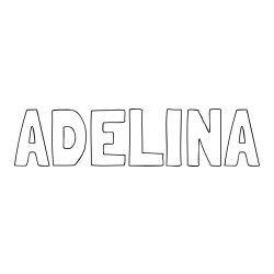 Online izdelana pobarvanka - Pobarvanka imena ADELINA