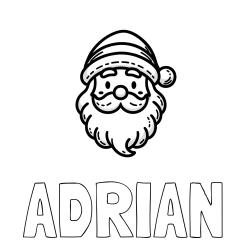 Online izdelana pobarvanka - Pobarvanka imena ADRIAN in pobarvanka Božička za najmlajše