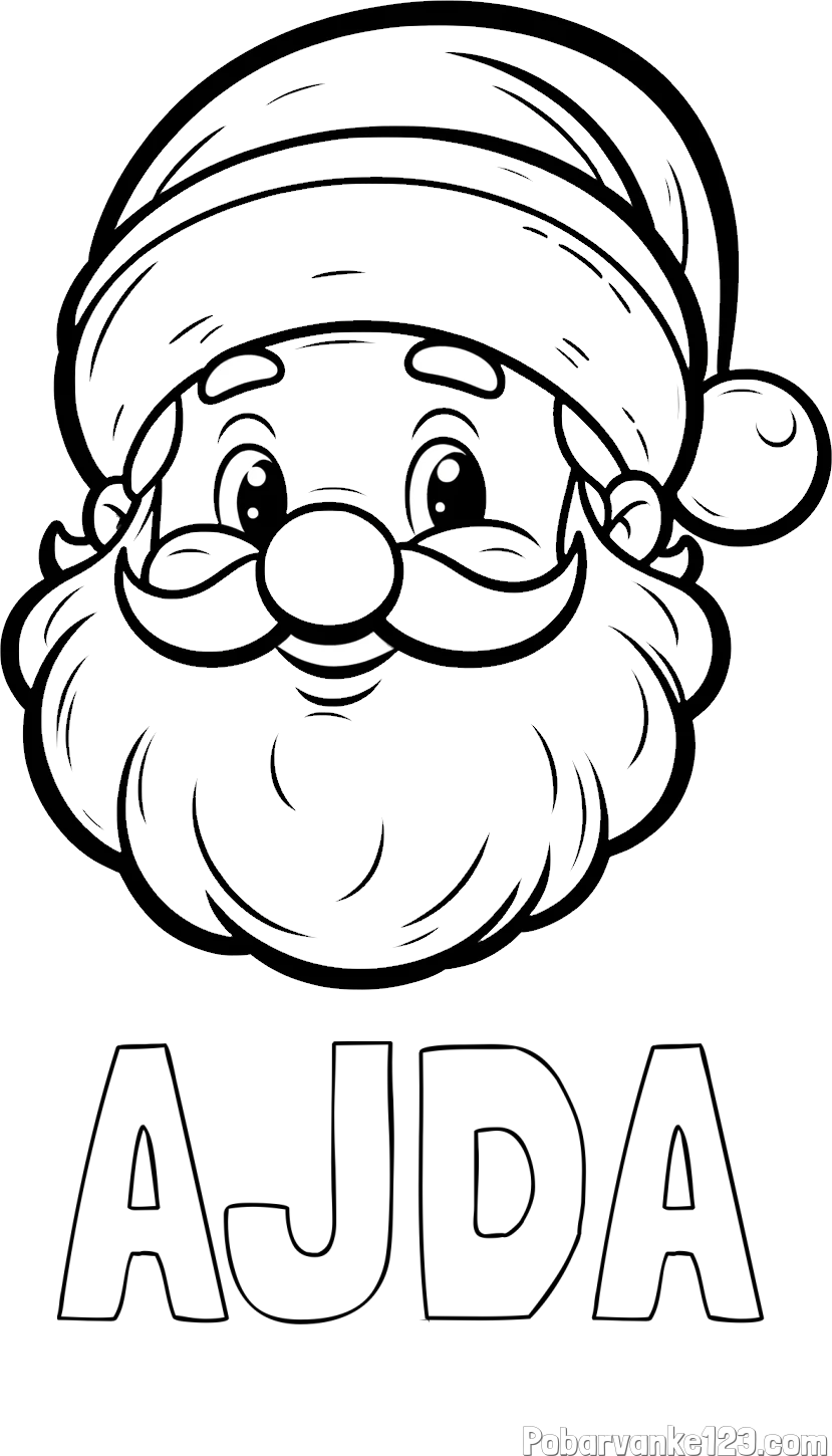 Pobarvanka imena AJDA in pobarvanka ljubkega Božička