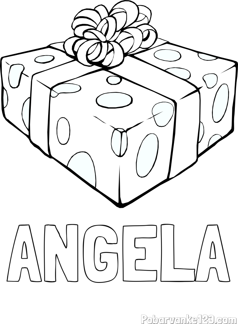 Pobarvanka imena ANGELA in božično darilo