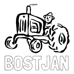 Online izdelana pobarvanka - Pobarvanka imena BOŠTJAN in preprosta pobarvanka traktorja