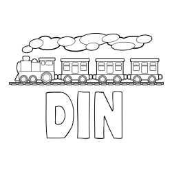 Online izdelana pobarvanka - Pobarvanka imena DIN in pobarvanka vlaka