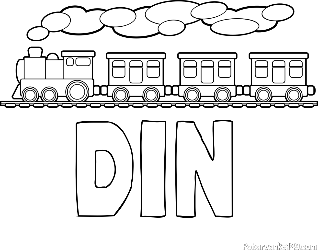 Pobarvanka imena DIN in pobarvanka vlaka