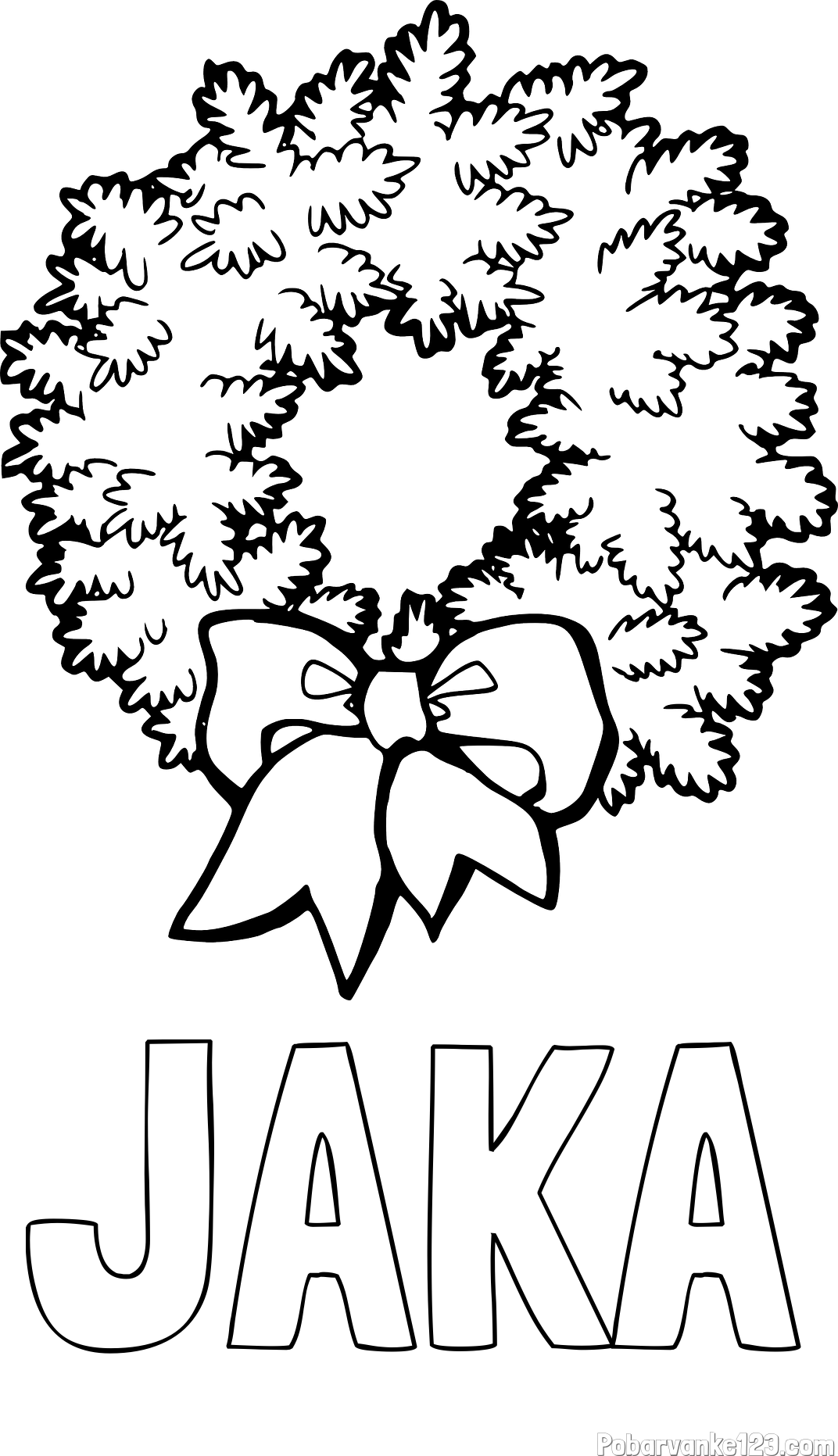 Pobarvanka imena JAKA in adventni venček
