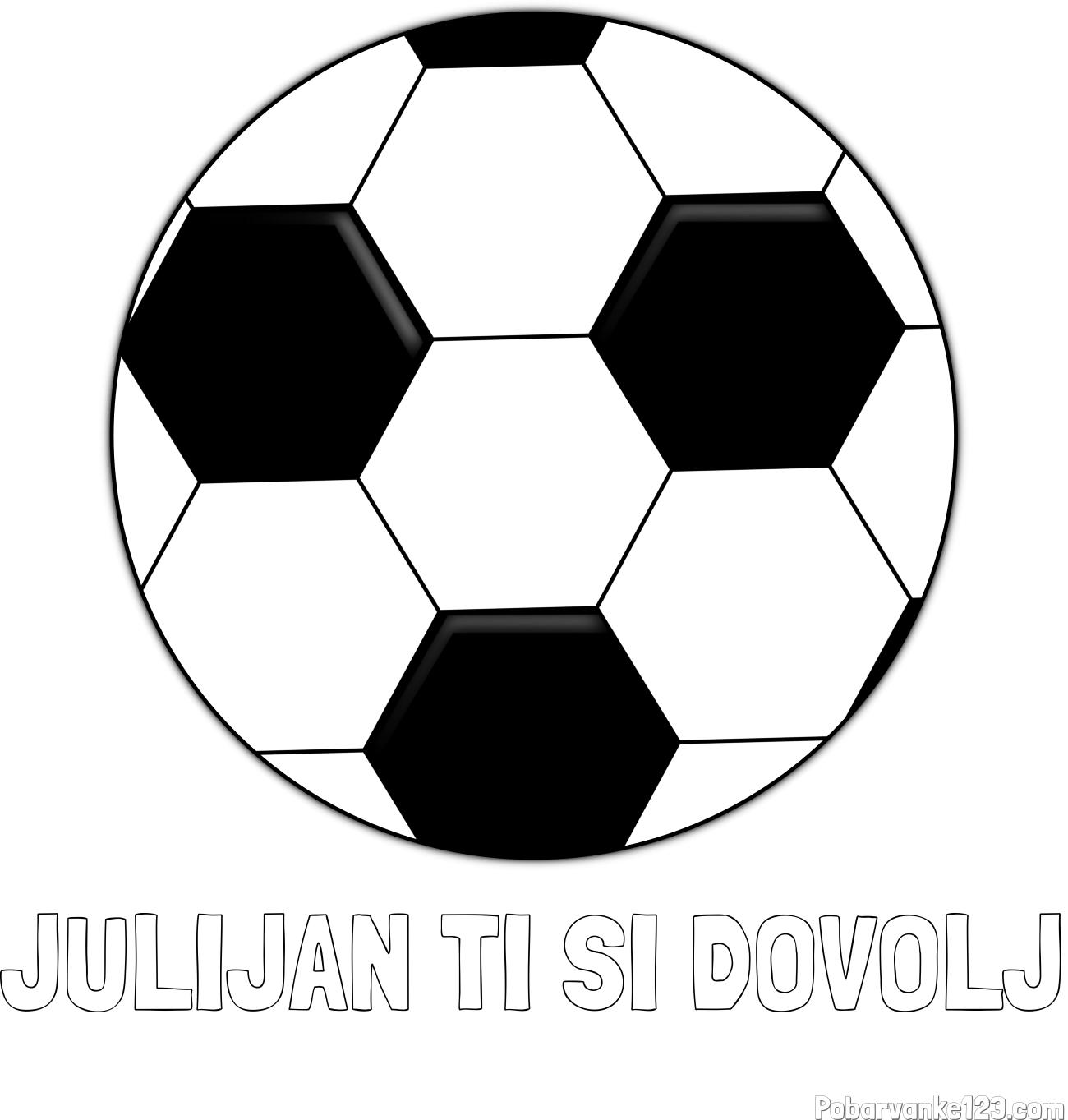 Pobarvanka imena JULIJAN TI SI DOVOLJ in pobarvanka nogometne žoge