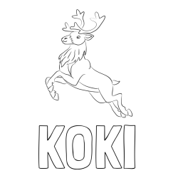 Online izdelana pobarvanka - Pobarvanka imena KOKI in pobarvanka jelenčka Rudolfa