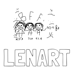 Online izdelana pobarvanka - Pobarvanka imena LENART in BFF - Nika, Tia, Ela