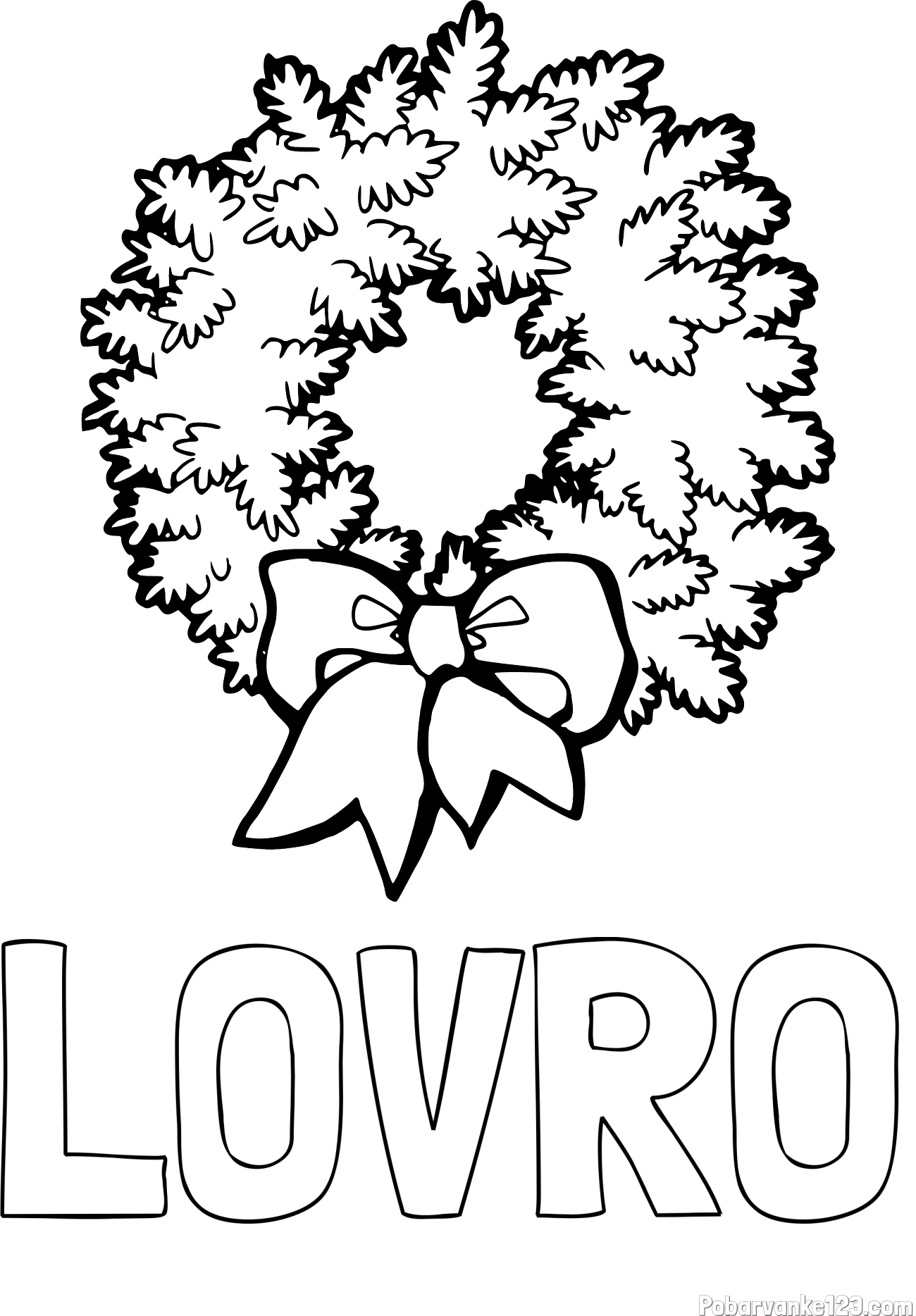 Pobarvanka imena LOVRO in adventni venček