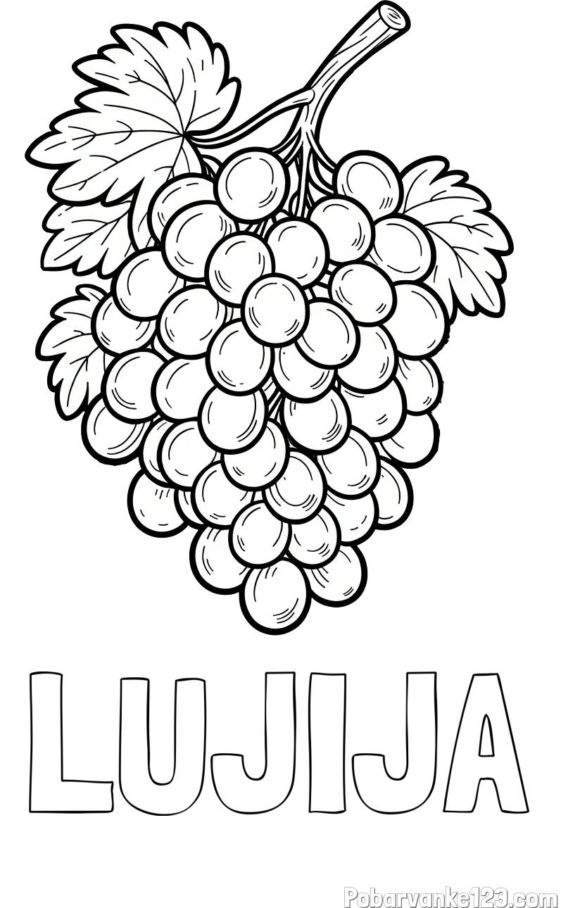 Pobarvanka imena LUJIJA in pobarvanka velikega grozdja