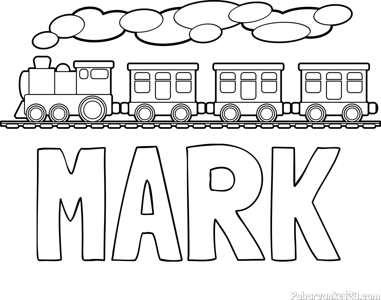 Pobarvanka imena MARK in pobarvanka vlaka