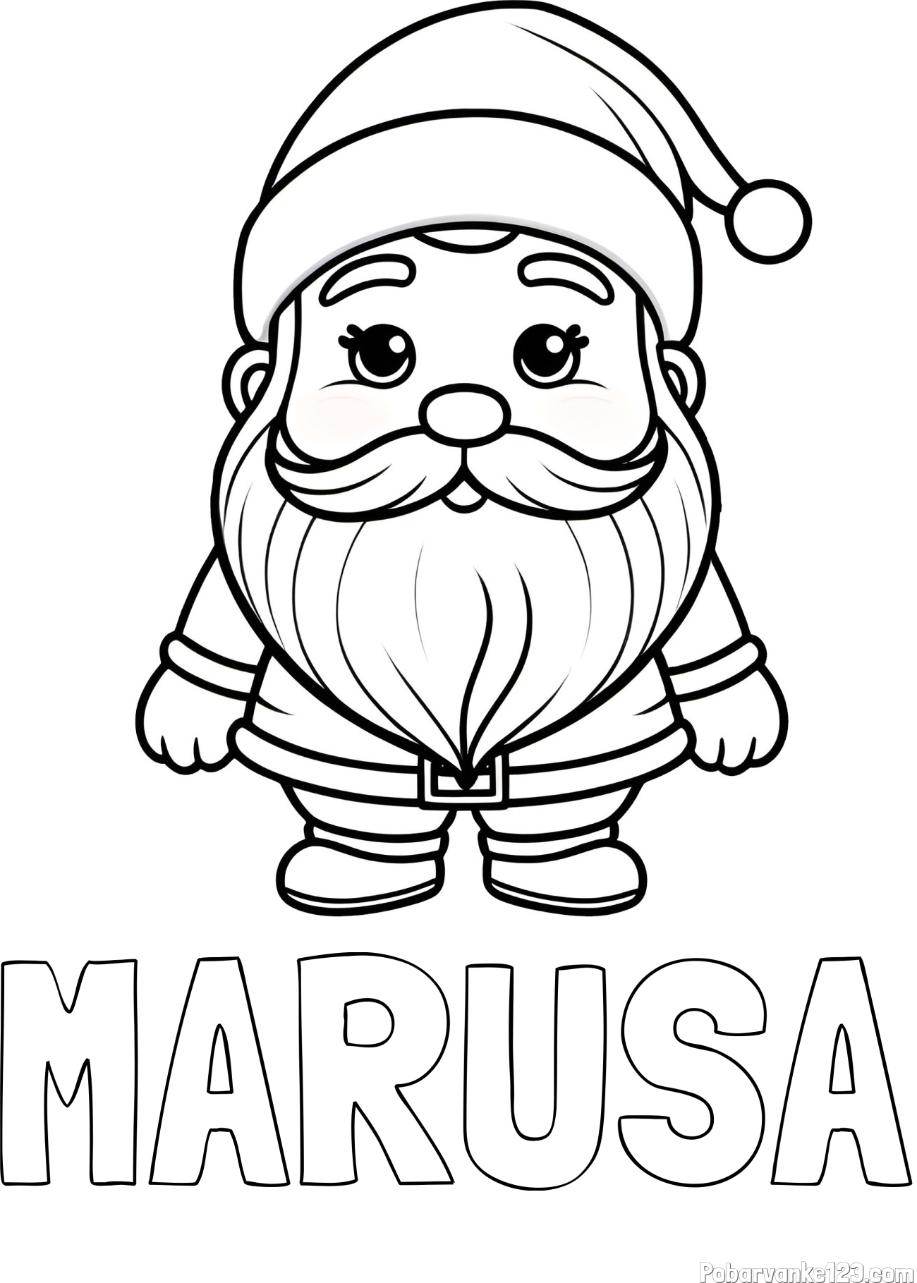 Pobarvanka imena MARUŠA in otroška pobarvanka ljubkega Božička