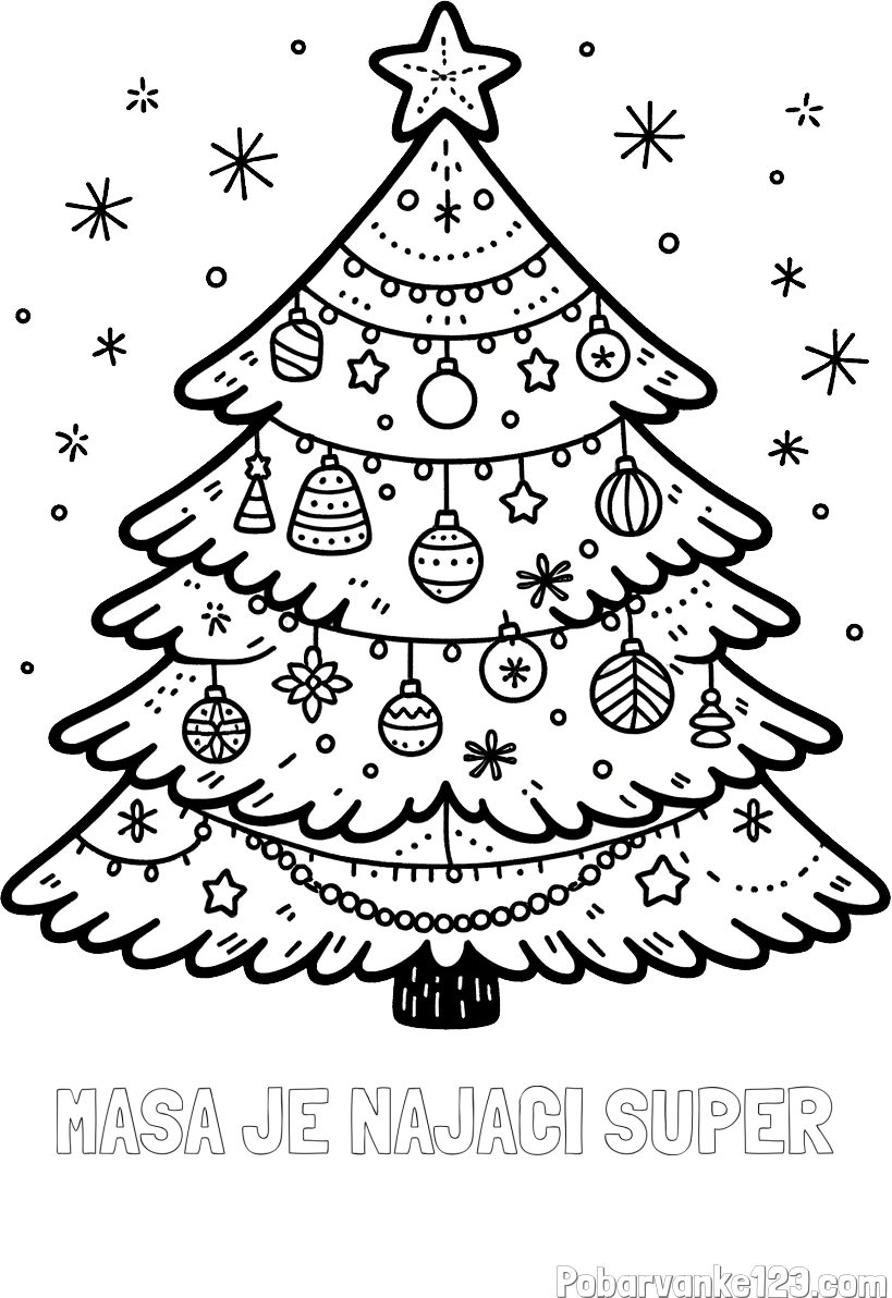 Pobarvanka imena MAŠA JE NAJAČI SUPER in pobarvanka novoletne jelke