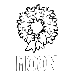 Online izdelana pobarvanka - Pobarvanka imena MOON in adventni venček