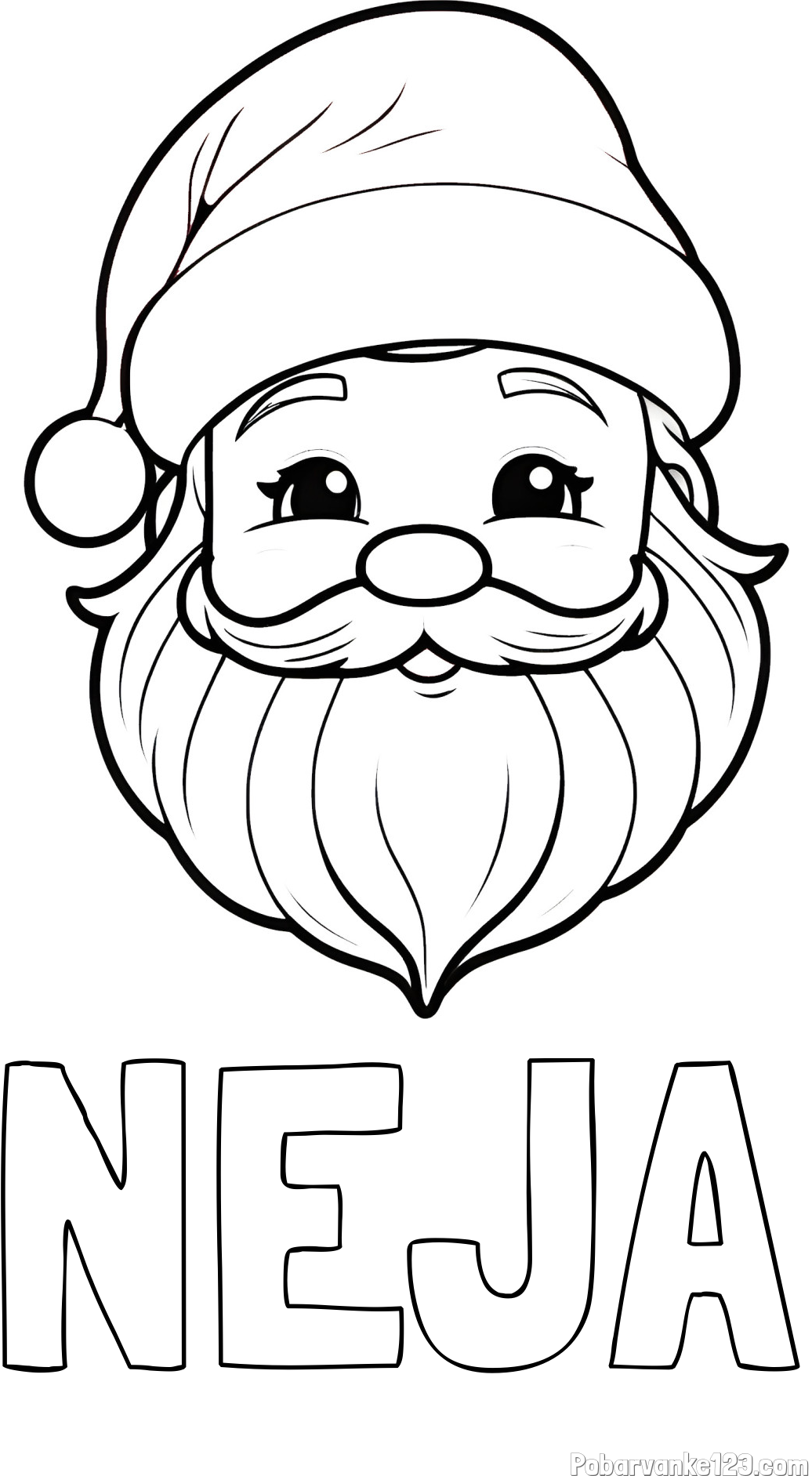 Pobarvanka imena NEJA in pobarvanka ljubke božičkove glave