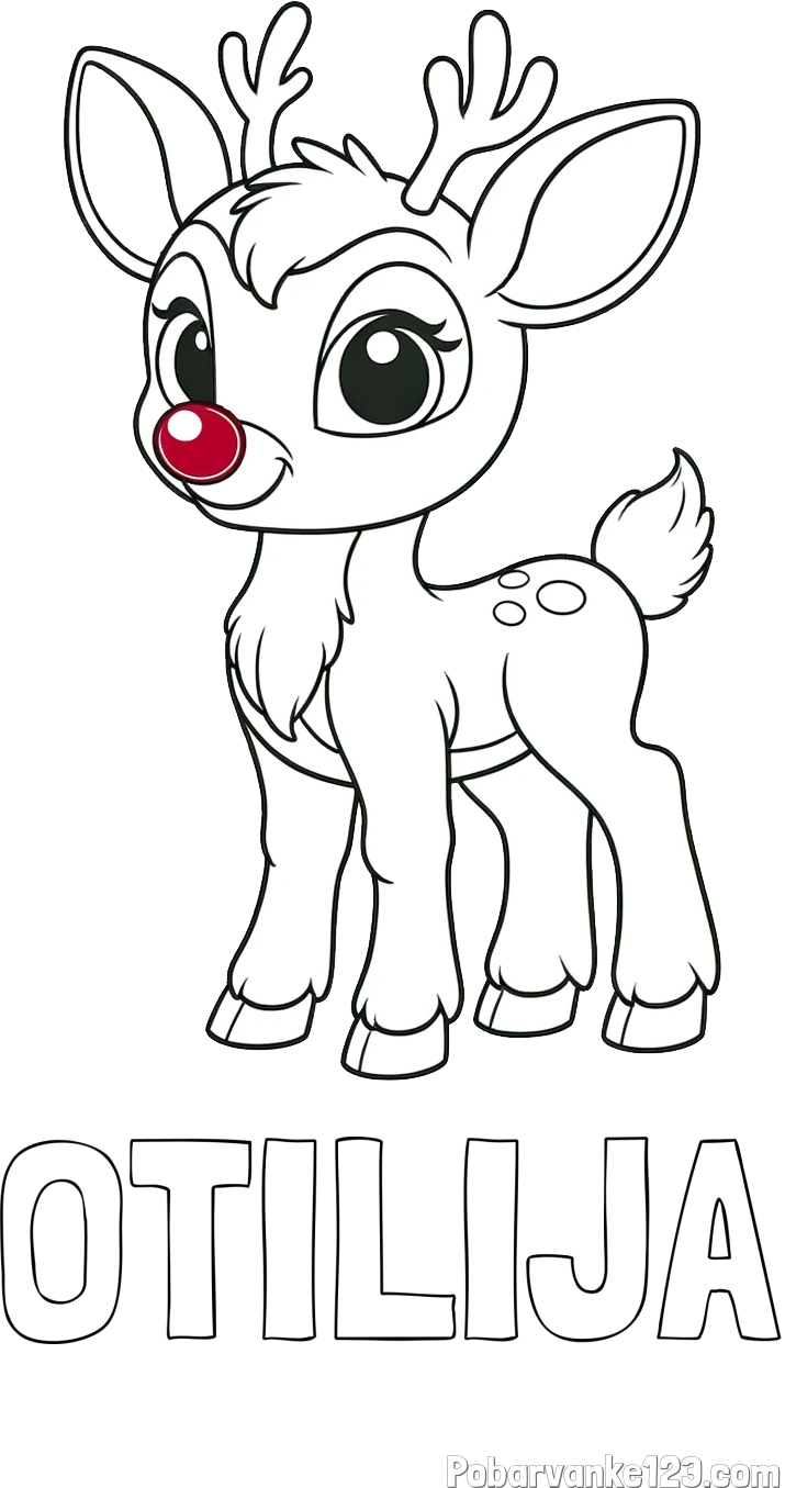 Pobarvanka imena OTILIJA in pobarvanka nasmejanega jelenčka Rudolfa