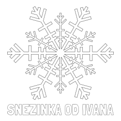 Online izdelana pobarvanka - Pobarvanka imena SNEŽINKA OD IVANA in pobarvanka lepe snežinke