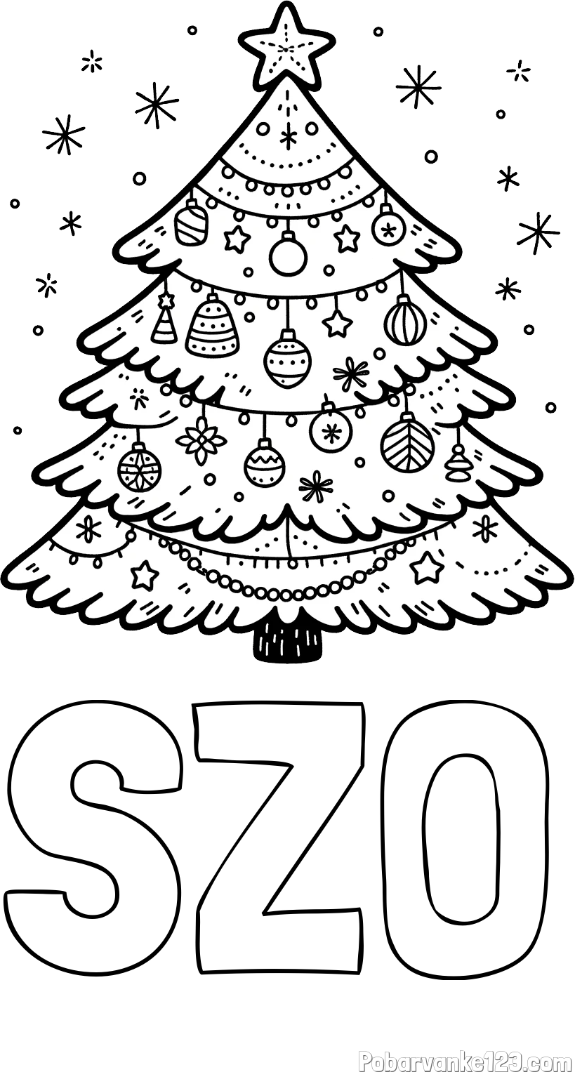 Pobarvanka imena SŽO in pobarvanka novoletne jelke