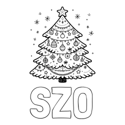 Online izdelana pobarvanka - Pobarvanka imena SŽO in pobarvanka novoletne jelke