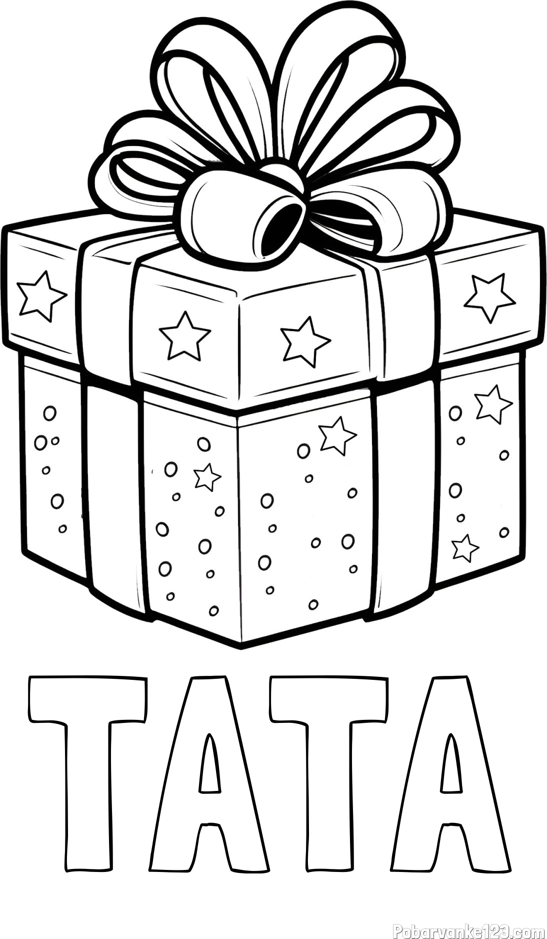 Pobarvanka imena TATA in pobarvanka božičnega darila