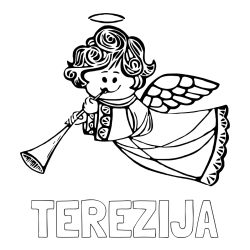 Online izdelana pobarvanka - Pobarvanka imena TEREZIJA in pobarvanka angelčka