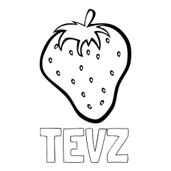 Online izdelana pobarvanka - Pobarvanka imena TEVŽ in pobarvanka sočne jagode