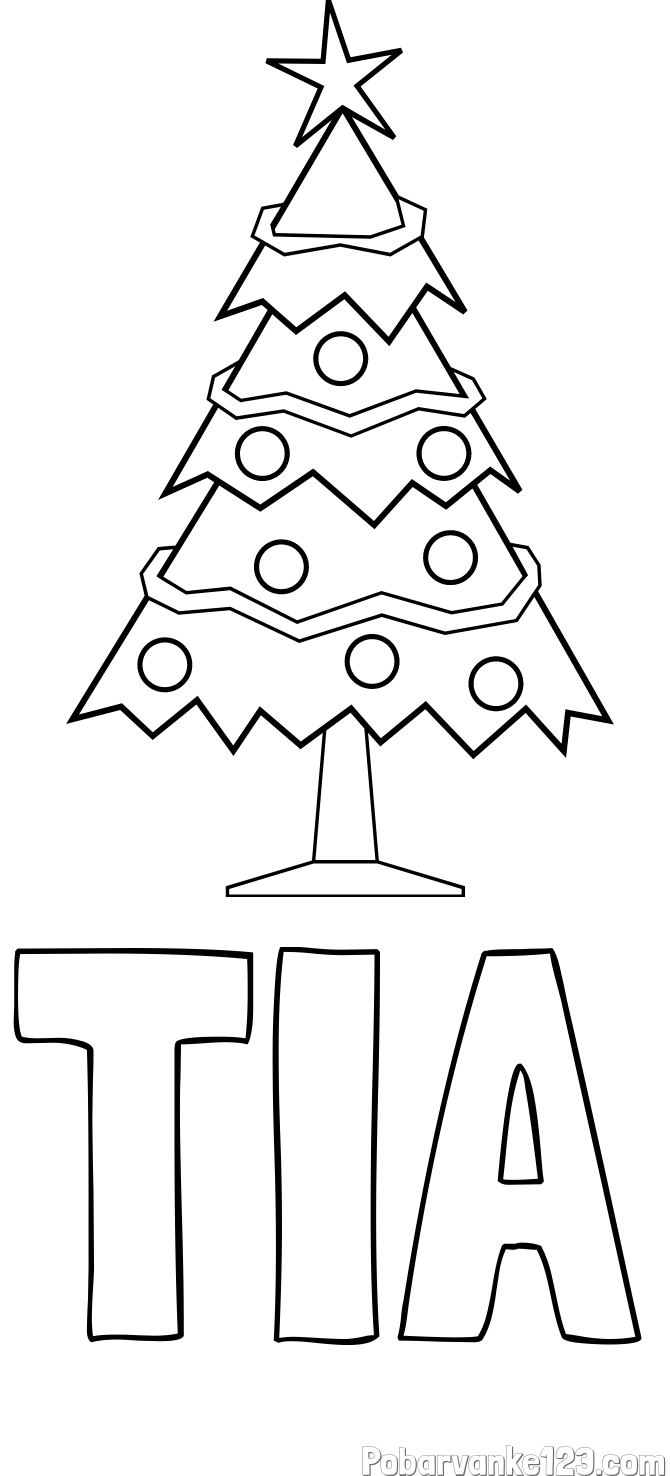 Pobarvanka imena TIA in pobarvanka božične smrečice