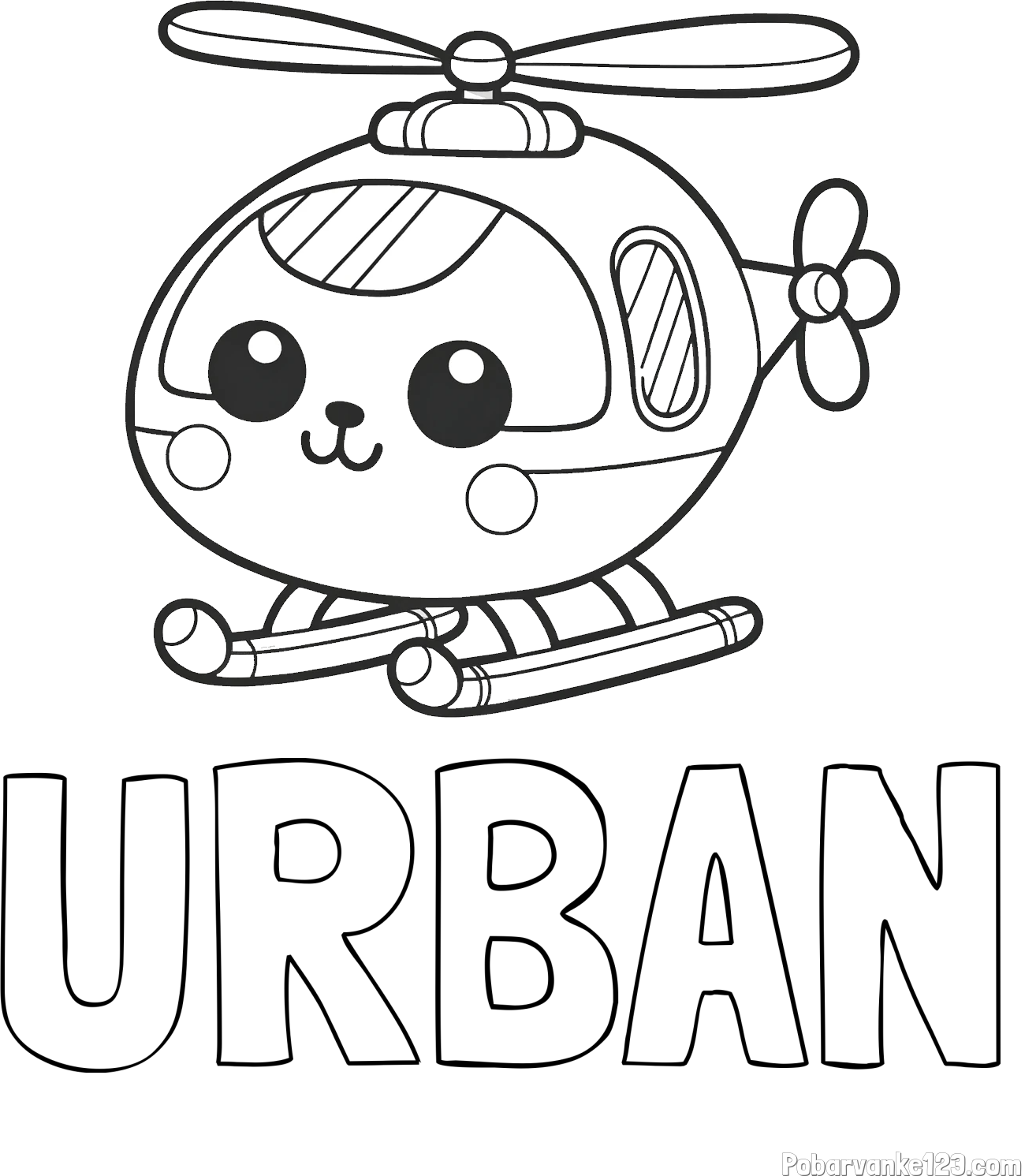 Pobarvanka imena URBAN in otroška pobarvanka helikopterja