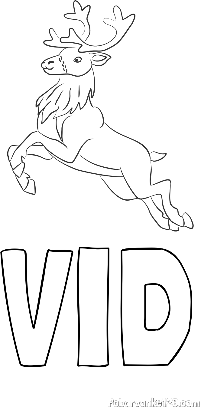 Pobarvanka imena VID in pobarvanka jelenčka Rudolfa