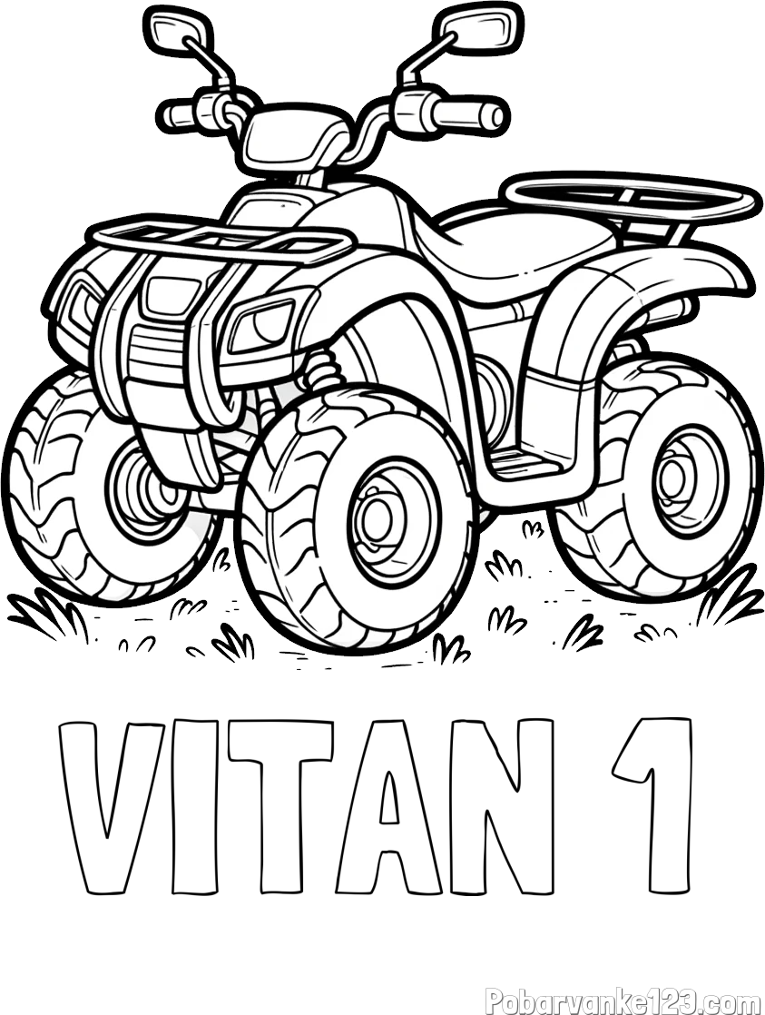 Pobarvanka imena VITAN 1 in pobarvanka velikega štirikolesnika