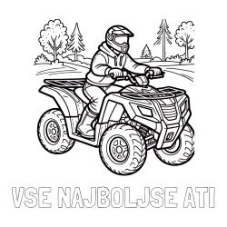 Online izdelana pobarvanka - Pobarvanka imena VSE NAJBOLJŠE ATI in pobarvanka motorista na štirikolesniku