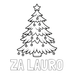 Online izdelana pobarvanka - Pobarvanka imena ZA LAURO in pobarvanka božične jelke z božično zvezdico in bunkicami