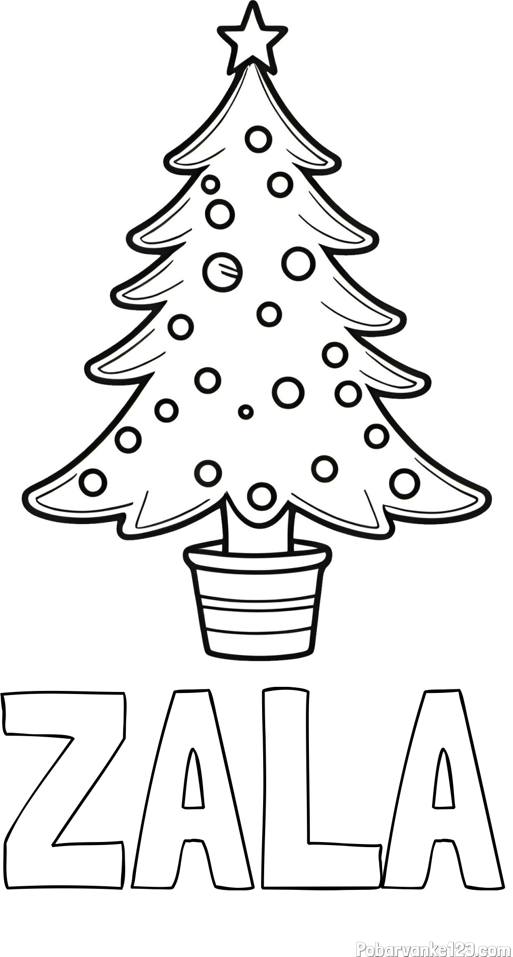 Pobarvanka imena ZALA in pobarvanka lepe božične smrečice