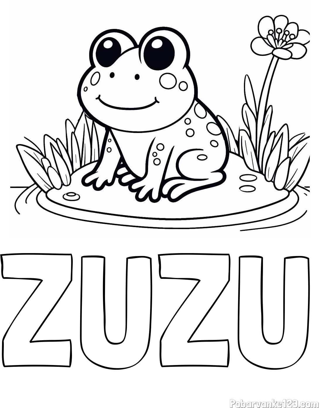 Pobarvanka imena ŽUŽU in pobarvanka žabe