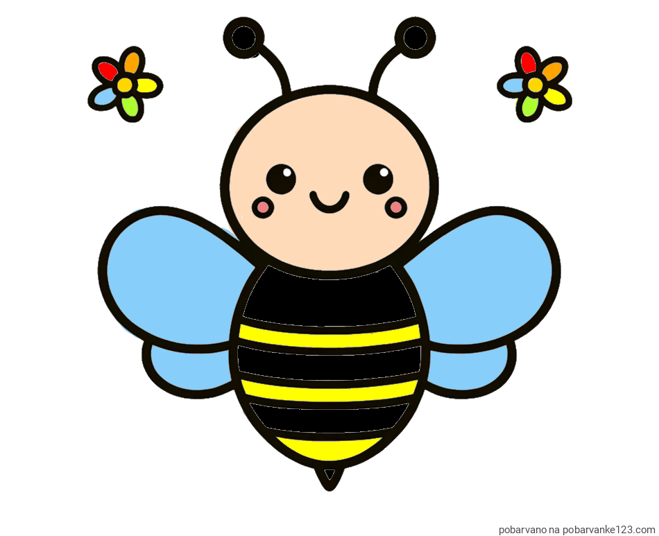 POBARVANA POBARVANKA - Otroška pobarvanka čebele