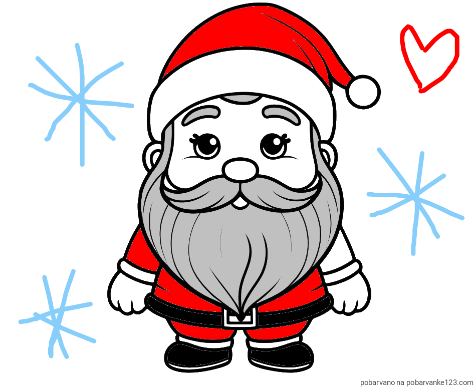 POBARVANA POBARVANKA - Otroška pobarvanka ljubkega Božička