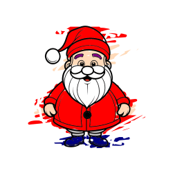 Pobarvana pobarvanka - Otroška pobarvanka prikupnega Božička