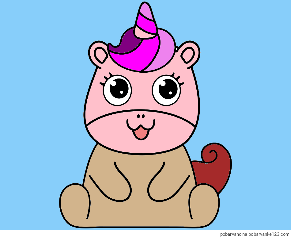 POBARVANA POBARVANKA - Pobarvanka čudovitega samoroga Unicorn