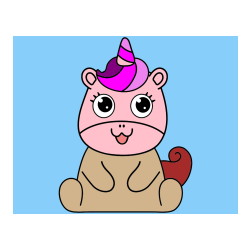 Pobarvana pobarvanka - Pobarvanka čudovitega samoroga Unicorn