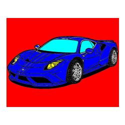 Pobarvana pobarvanka - Pobarvanka čudovitega športnega avtomobila