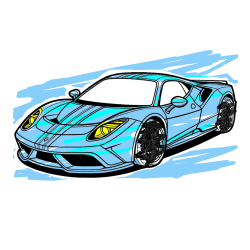 Pobarvana pobarvanka - Pobarvanka čudovitega športnega avtomobila