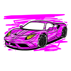 Pobarvana pobarvanka - Pobarvanka čudovitega športnega avtomobila