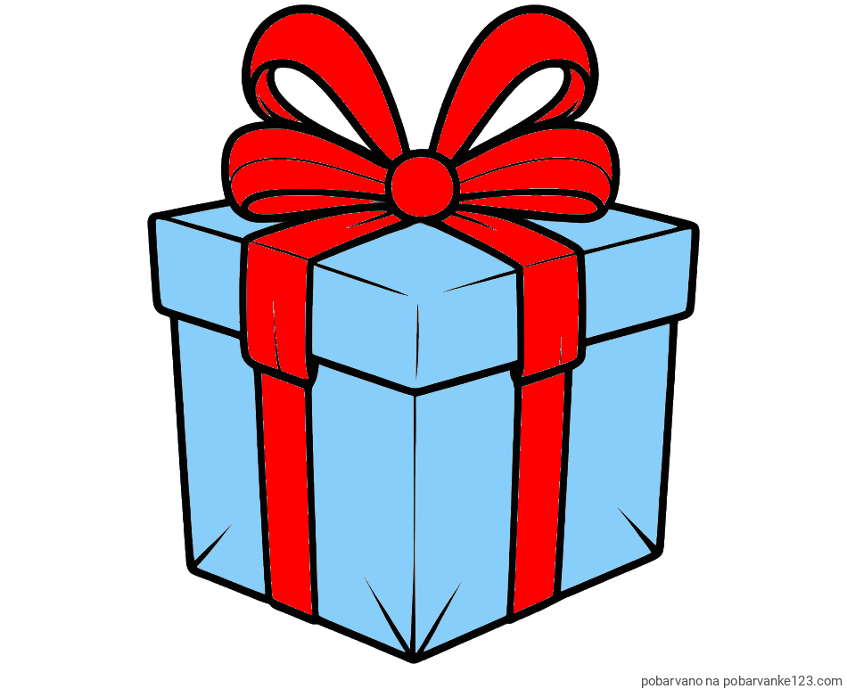 POBARVANA POBARVANKA - Pobarvanka darilne škatle s pentljo