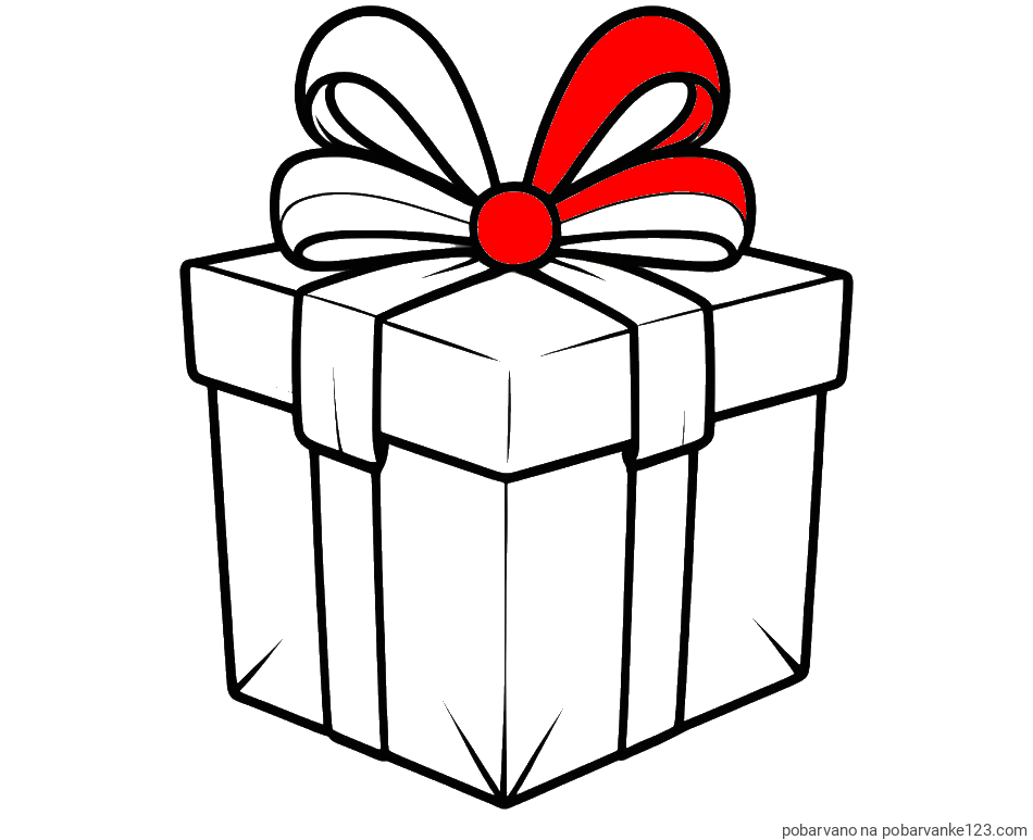 POBARVANA POBARVANKA - Pobarvanka darilne škatle s pentljo