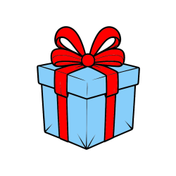 Pobarvana pobarvanka - Pobarvanka darilne škatle s pentljo