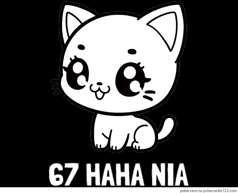 POBARVANA POBARVANKA - Pobarvanka imena 67 HAHA NIA in pobarvnaka ljubke muce v anime slogu