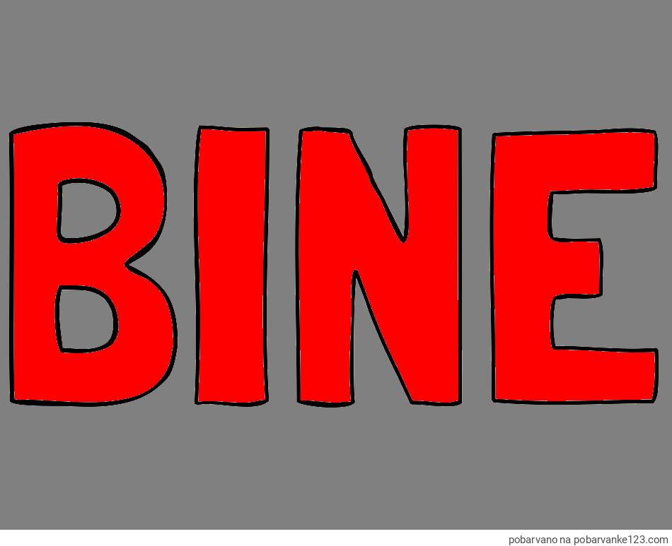 POBARVANA POBARVANKA - Pobarvanka imena BINE